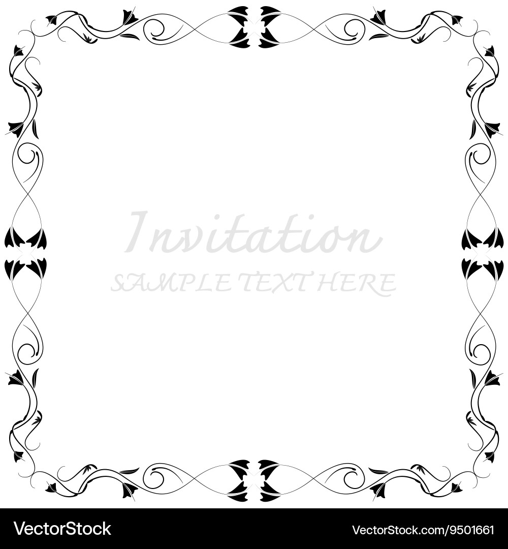Invitation card with floral pattern Royalty Free Vector