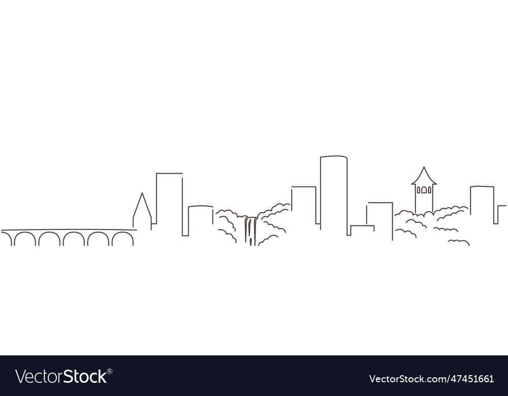 Minneapolis dark line simple minimalist skyline Vector Image