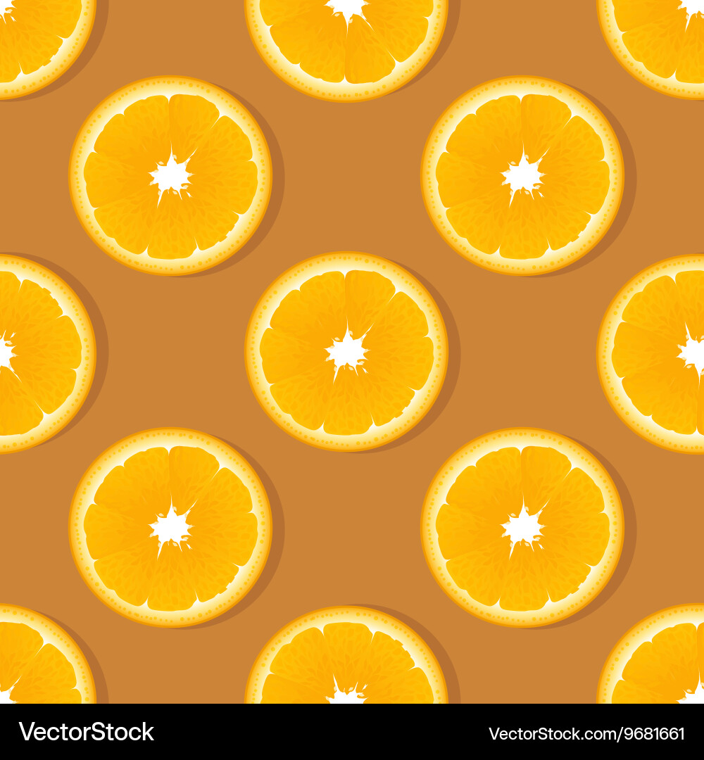 Orange slice fruit seamless pattern citrus Vector Image