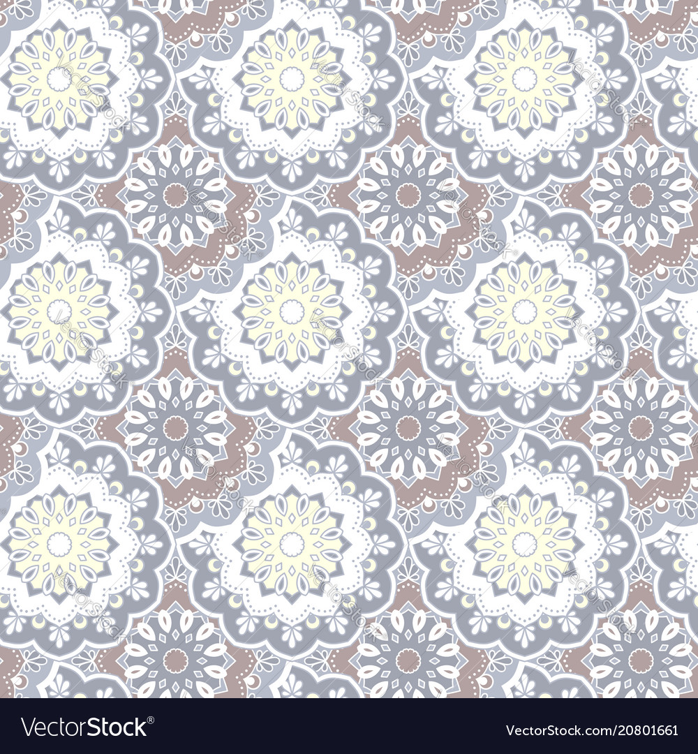 Seamless hand drawn mandala pattern vintage Vector Image