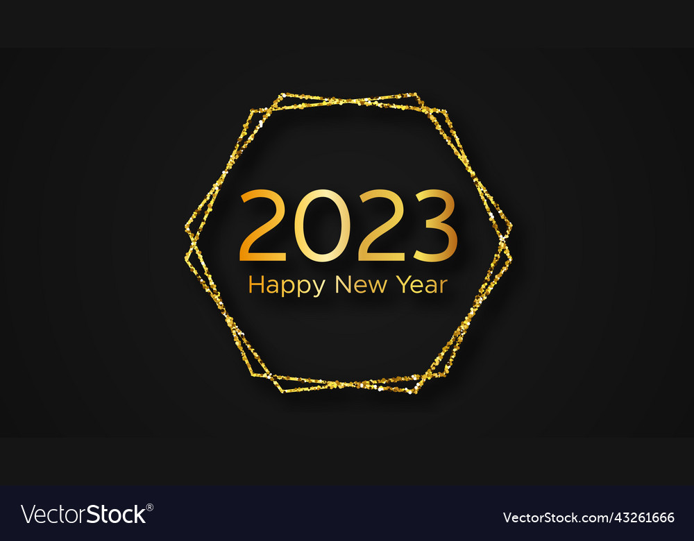 2023 happy new year gold background Royalty Free Vector