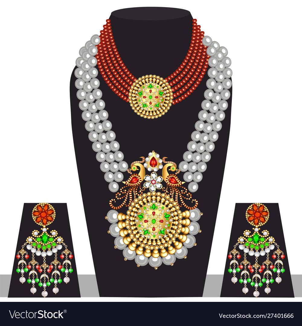 Set indian wedding necklace and earrings