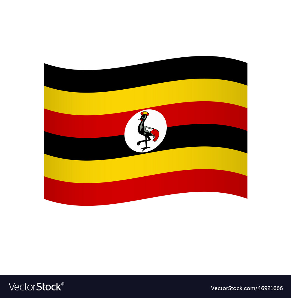 Wavy flag of uganda Royalty Free Vector Image - VectorStock