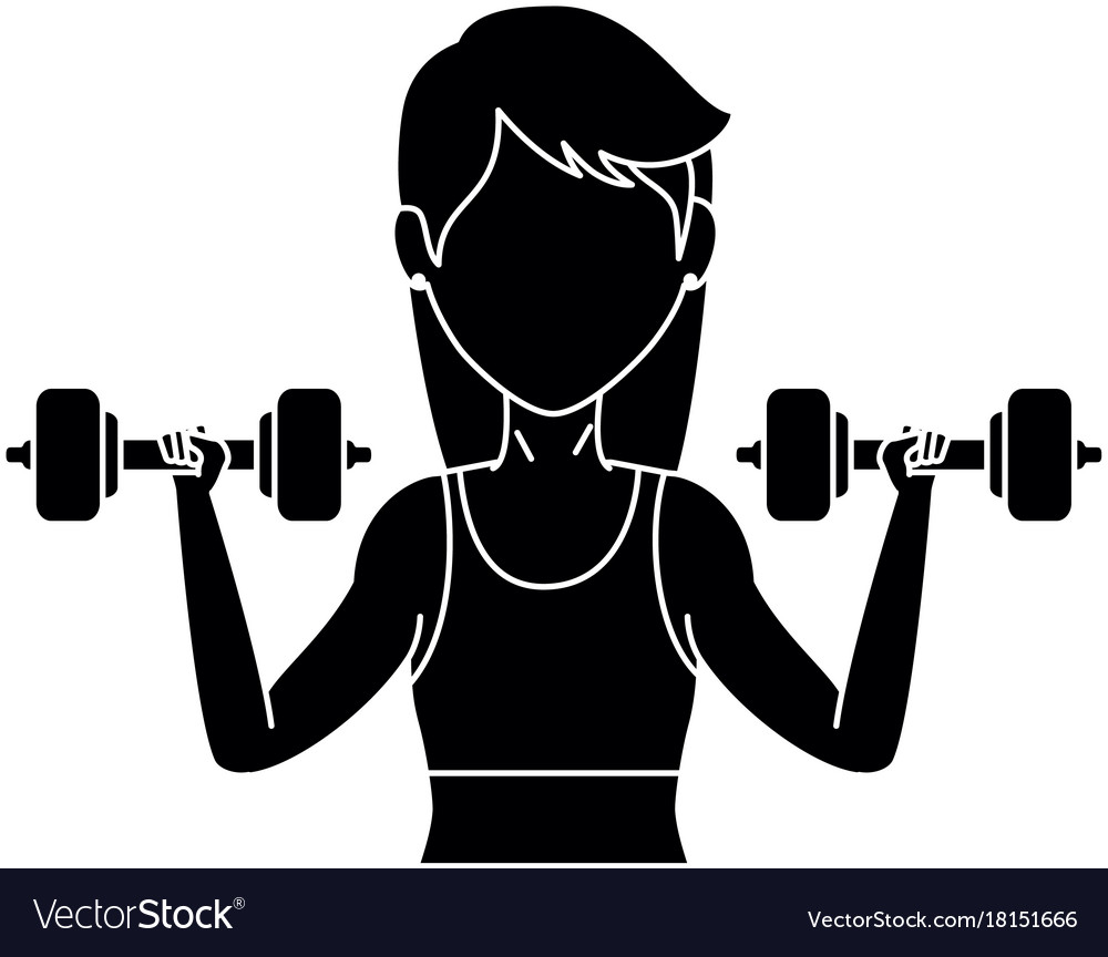 Woman athlete weight lifting avatar