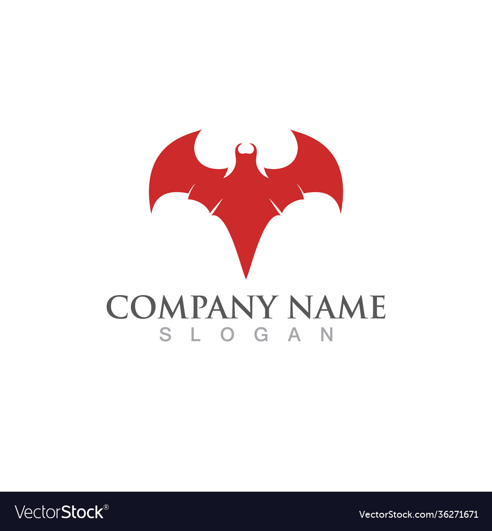 Bat icon logo template Royalty Free Vector Image