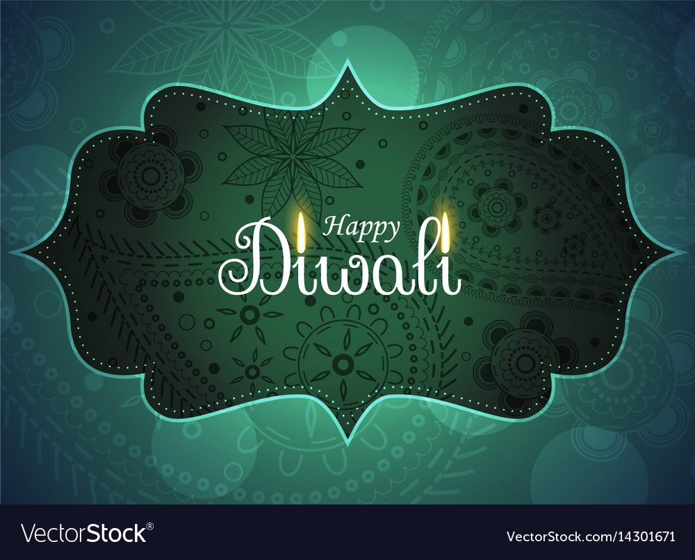 Beautiful ethnic happy diwali greeting background Vector Image