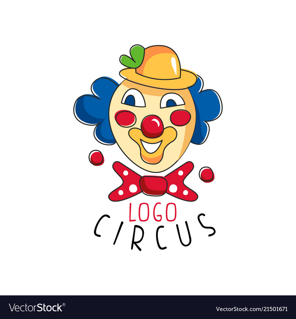 Circus logo emblem with clown for amusement park