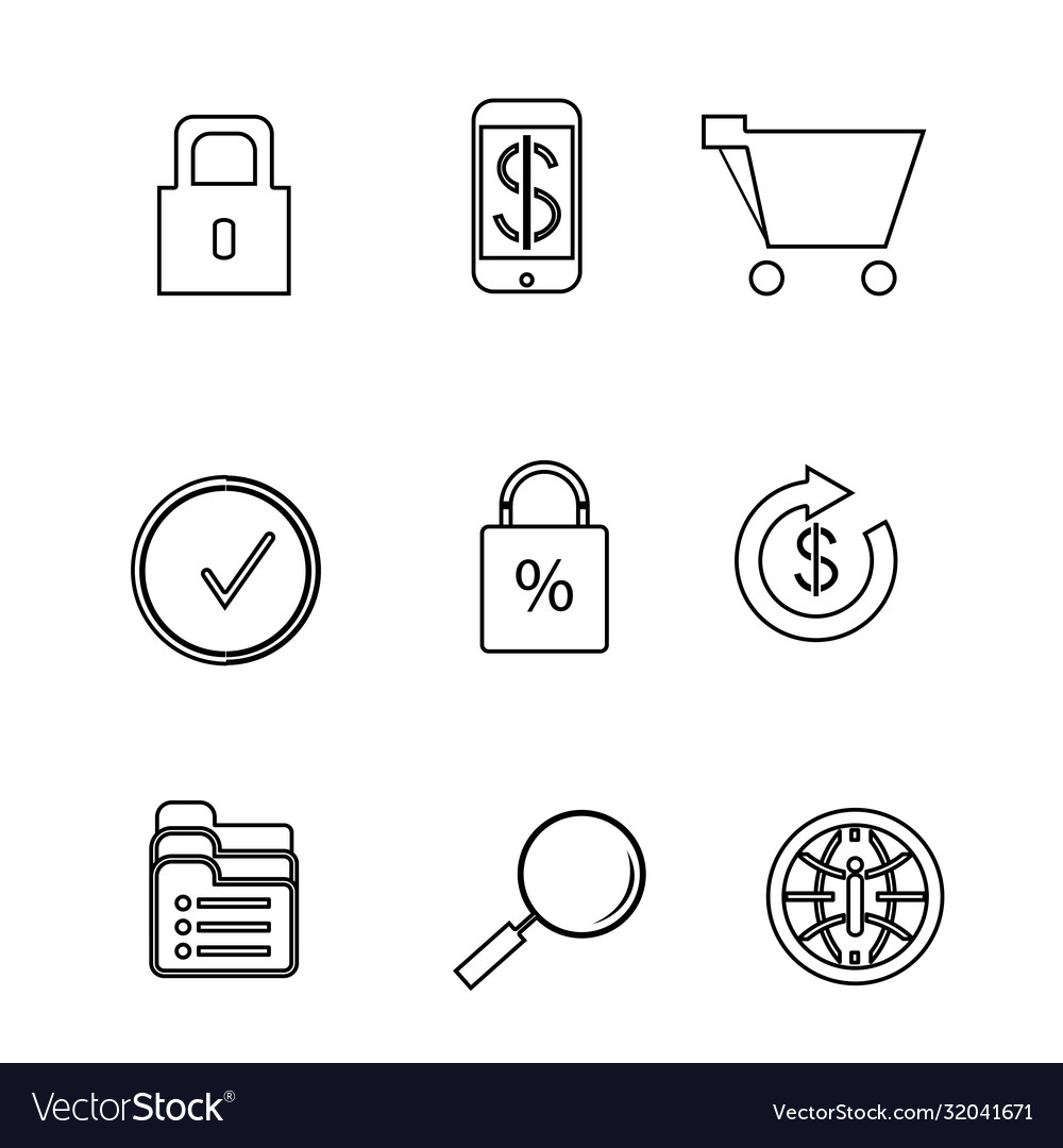 Icons black and white online store icon Royalty Free Vector