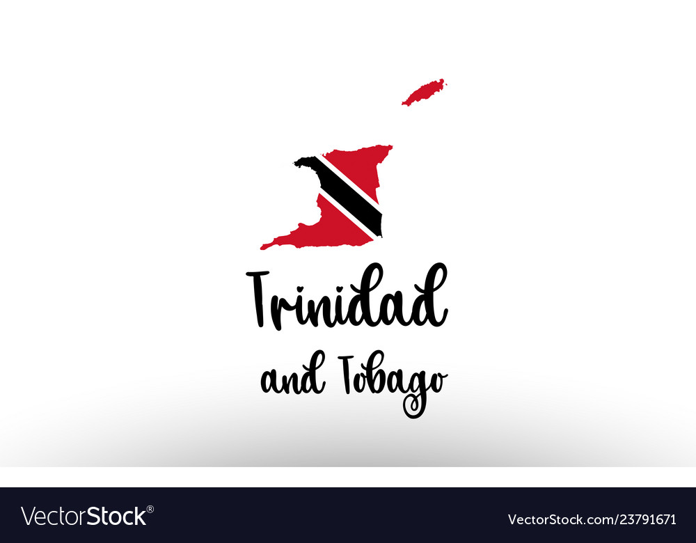 Trinidad And Tobago Country Big Text With Flag Vector Image 9856