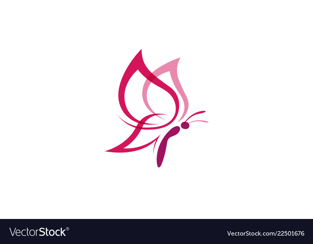 Download Abstract pinky butterfly logo Royalty Free Vector Image