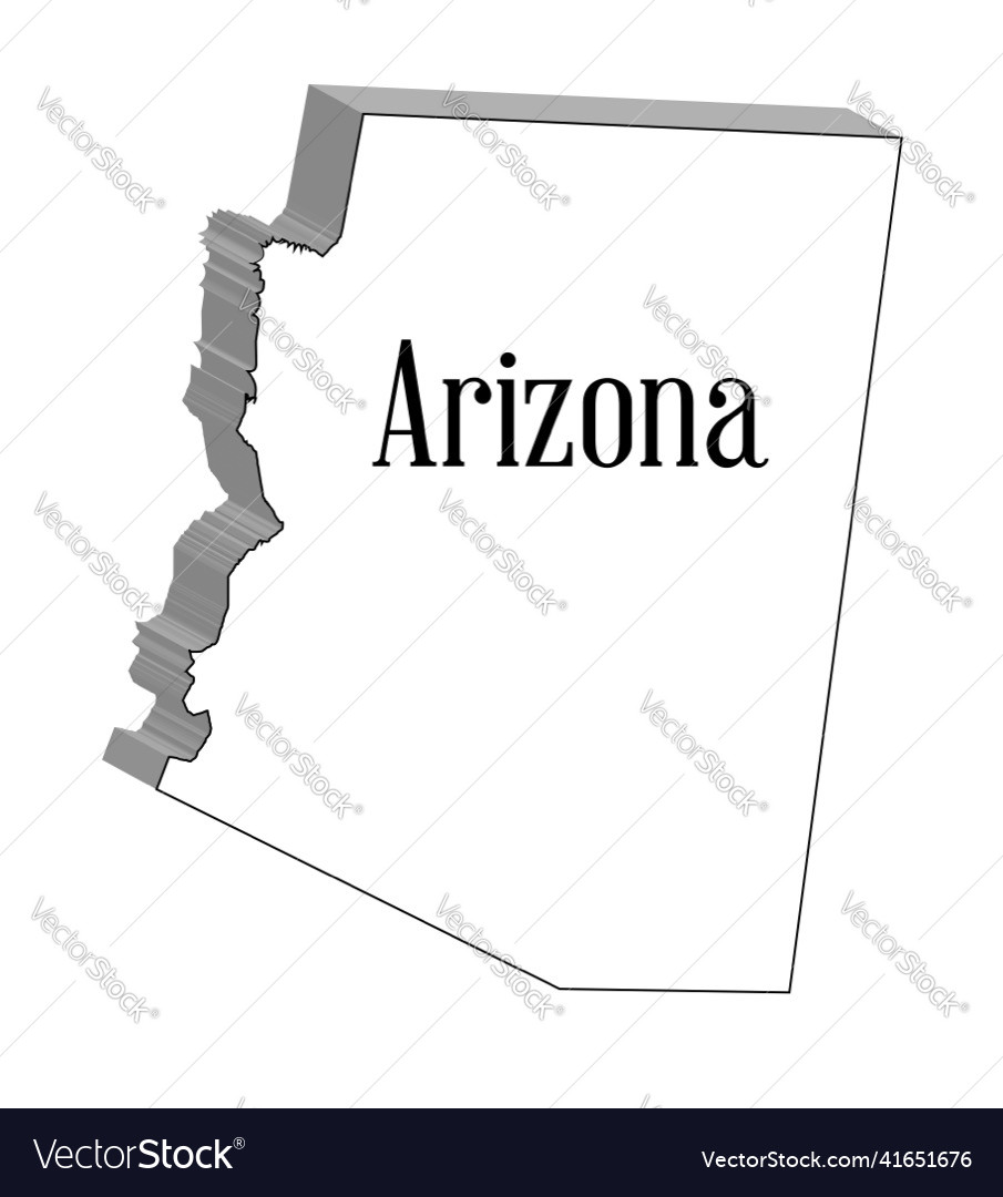 Arizona 3d map Royalty Free Vector Image - VectorStock