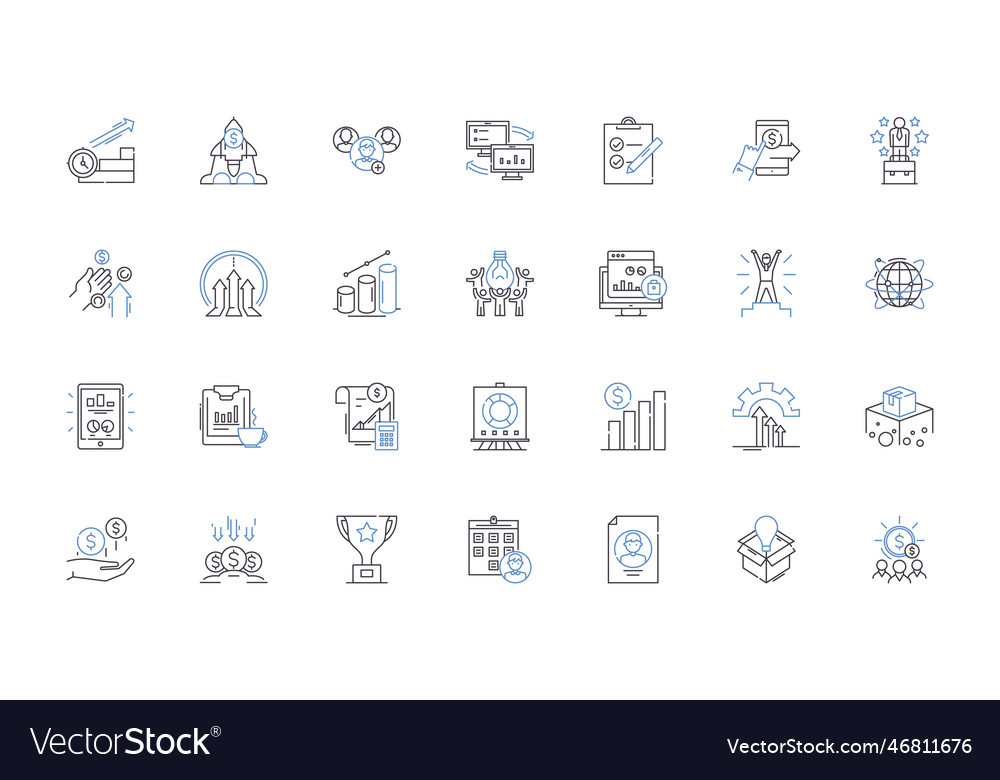 Competence line icons collection expertise skill Vector Image