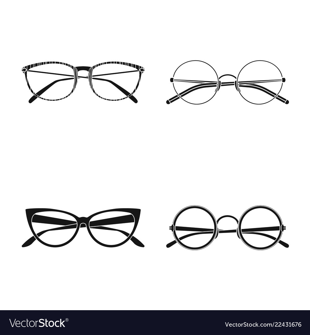 Design of glasses and frame sign Royalty Free Vector Image