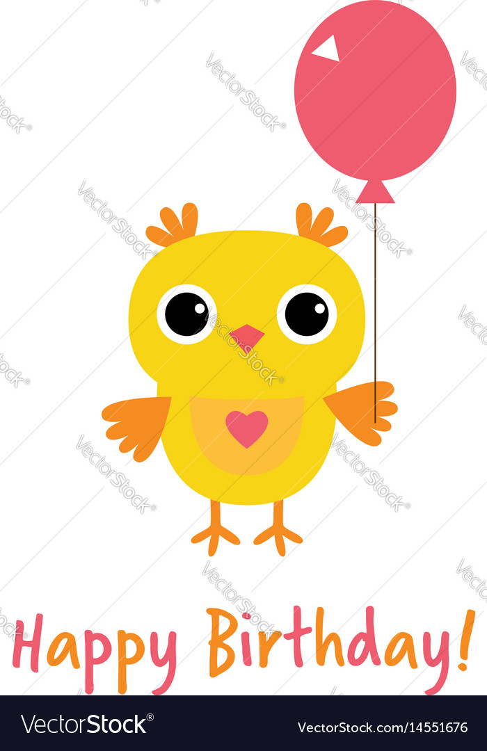 Happy birthday card with an owl Royalty Free Vector Image