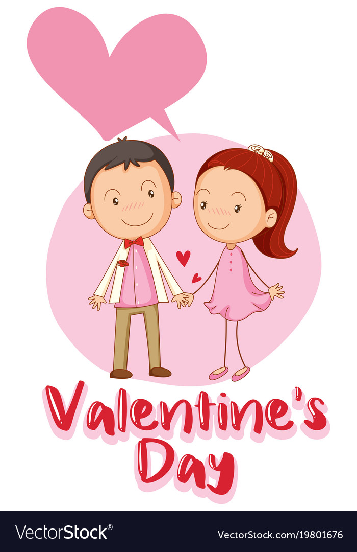 Love couple on valentines day Royalty Free Vector Image