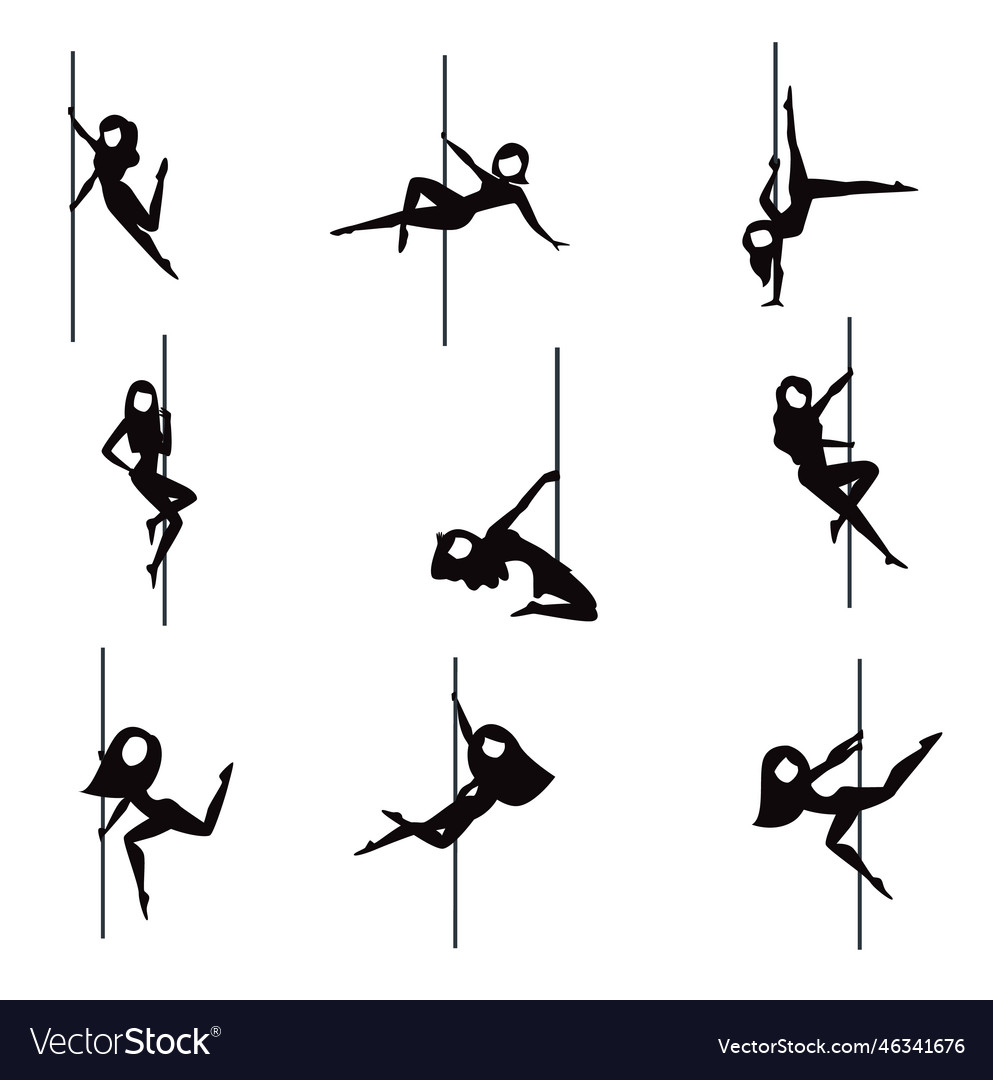 Pole Dance Silhouette Royalty Free Vector Image 0352