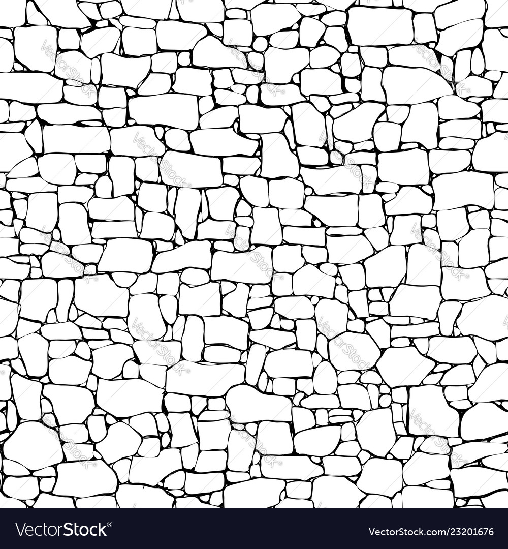 Seamless wall from stones of different sizes Vector Image