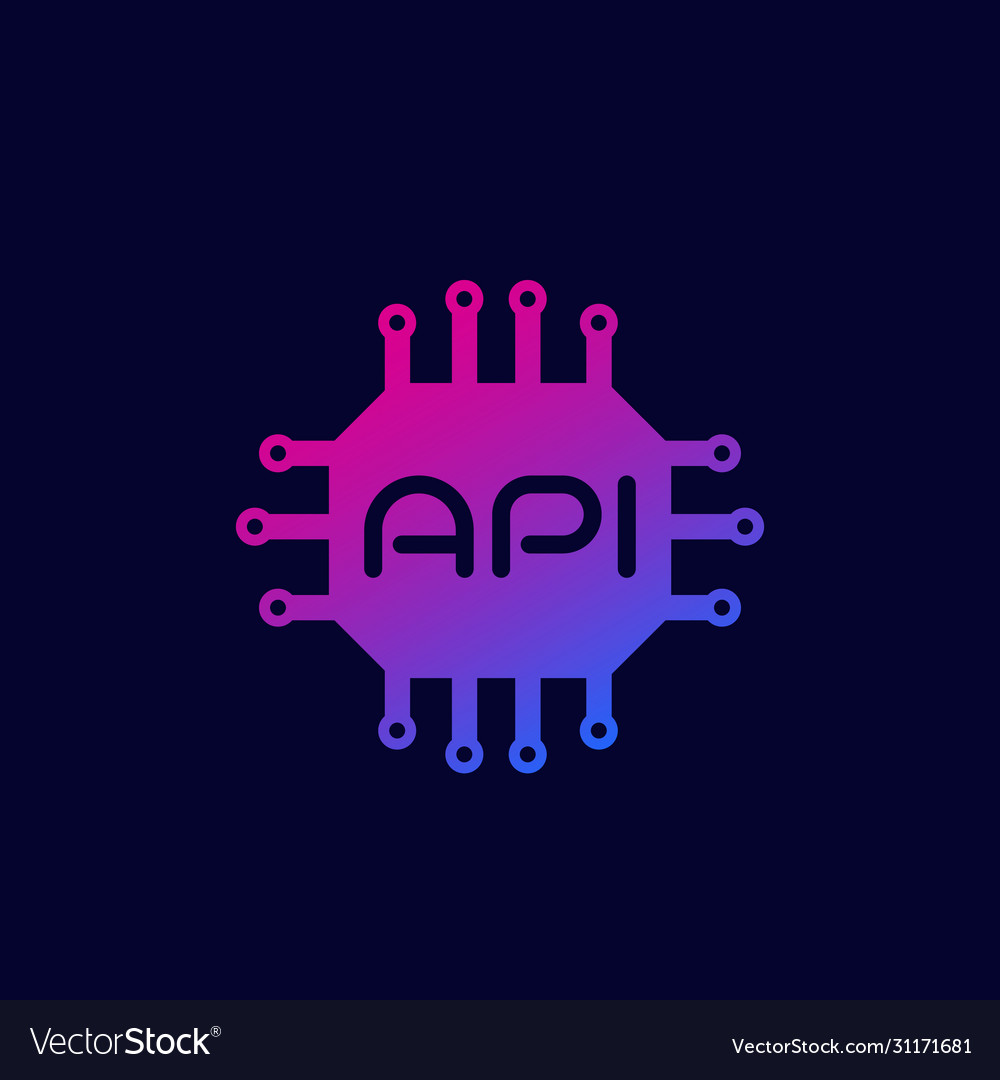 Api icon software integration system Royalty Free Vector