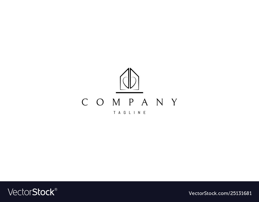 Care house abstract black logo design Royalty Free Vector