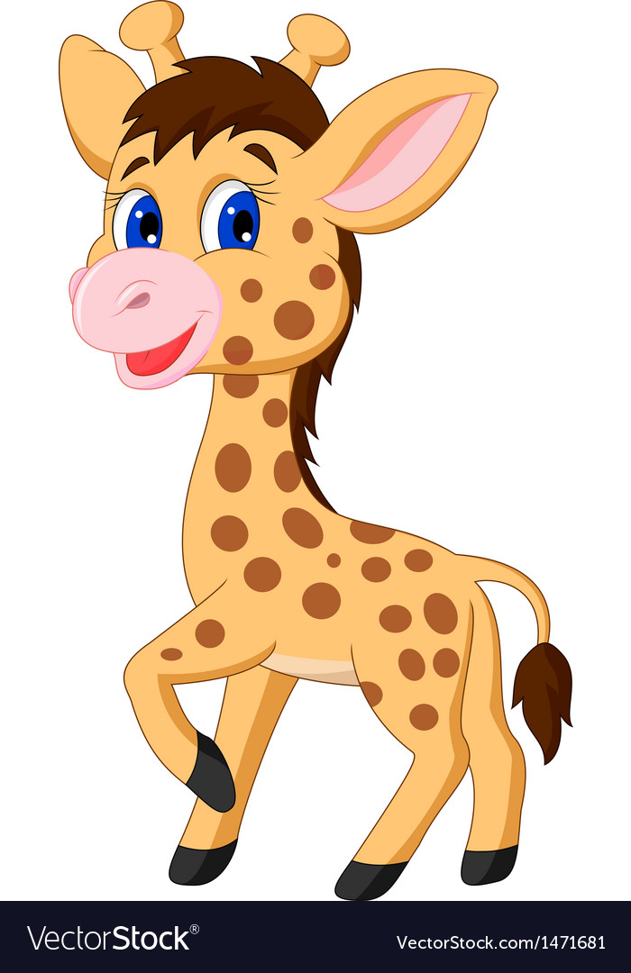 Download Cute baby giraffe cartoon Royalty Free Vector Image