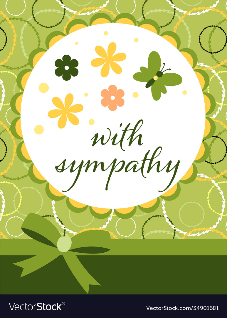 Design template for cute sympathy card Royalty Free Vector