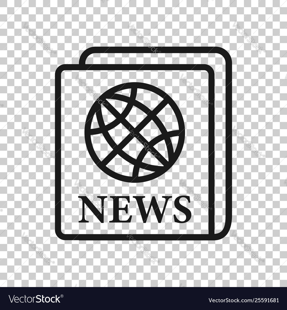 Newspaper Icon In Transparent Style News On Vector Image