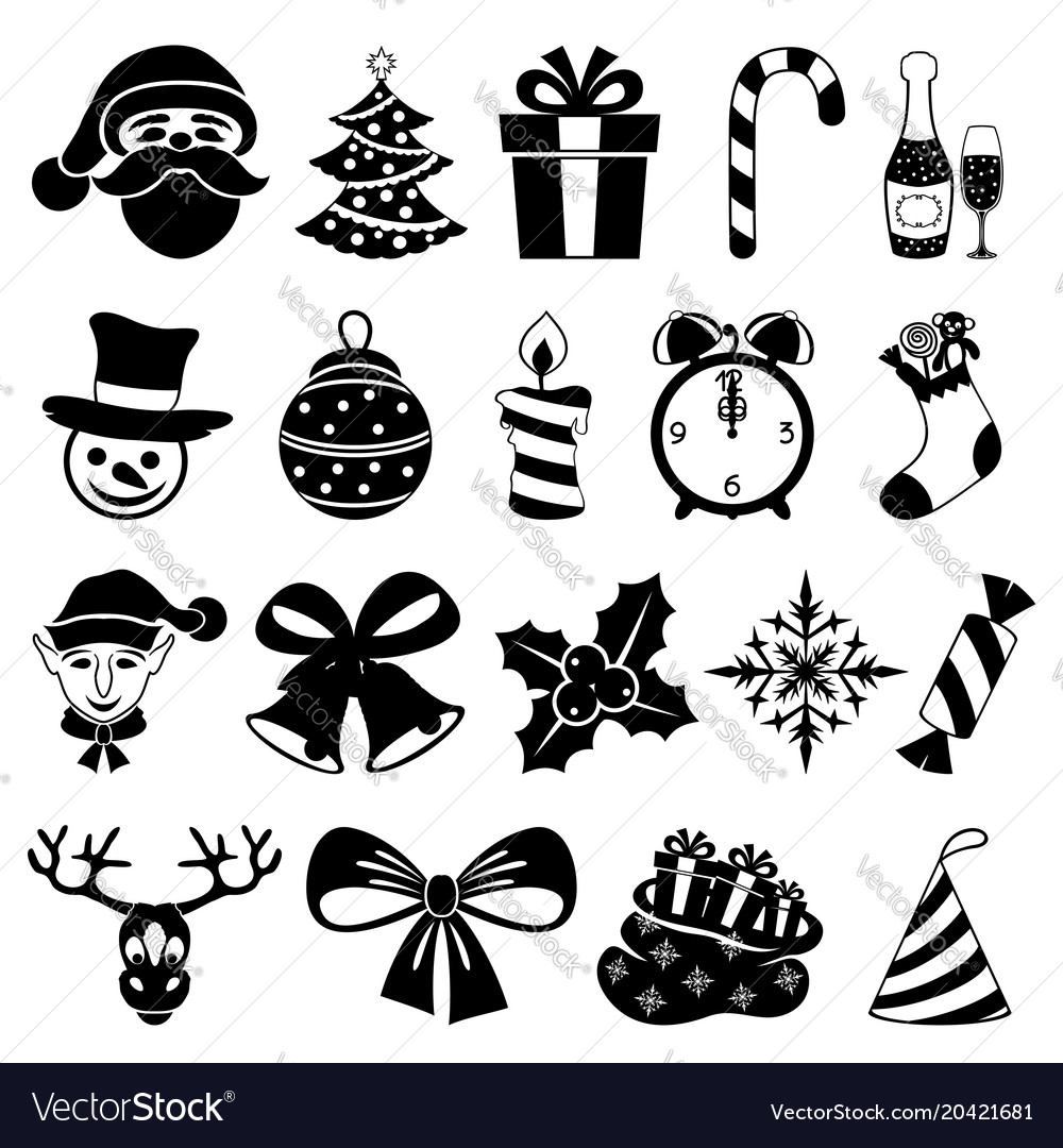 Set of christmas icons Royalty Free Vector Image