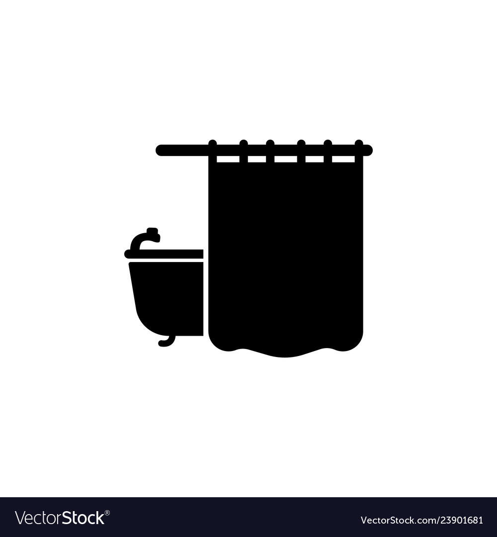 Shower Curtain Bathroom And Sauna Element Icon Vector Image