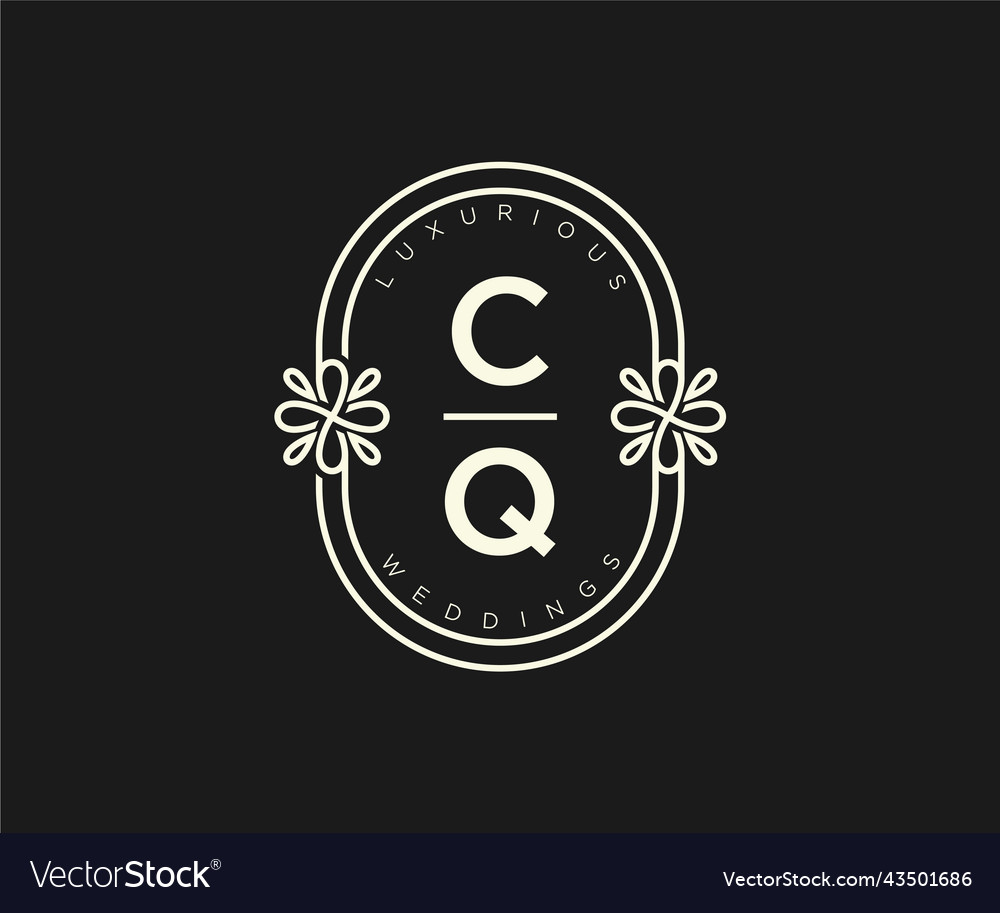 Cq initials letter wedding monogram logos Vector Image