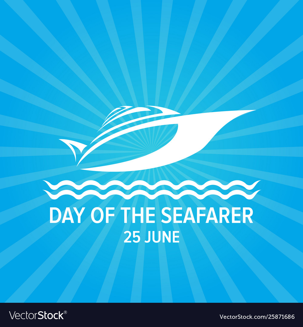 Day seafarer 25 june silhouette Royalty Free Vector Image