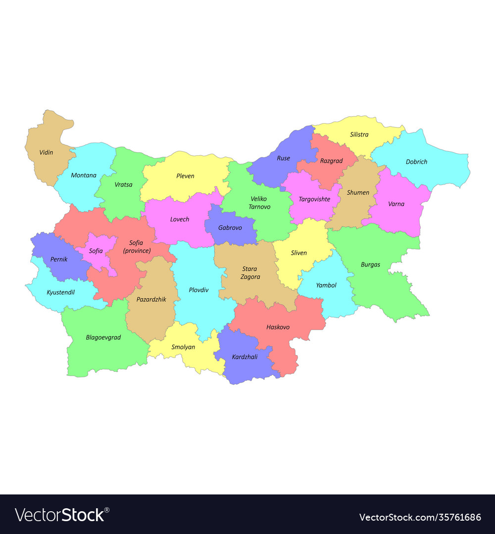 High quality labeled map bulgaria with borders Vector Image