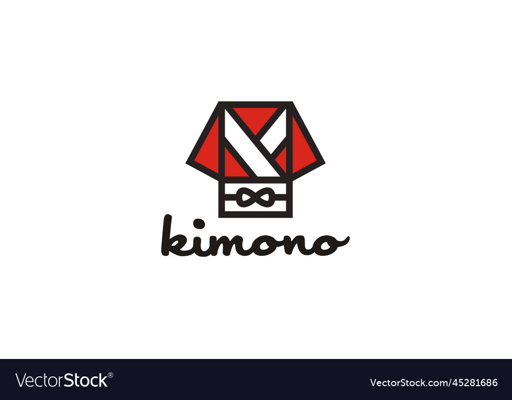 Japanese kimono japan oriental dressing gown logo Vector Image