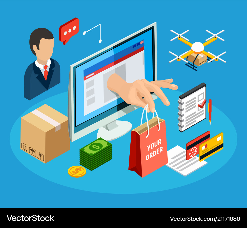 Logistics isometric concept Royalty Free Vector Image