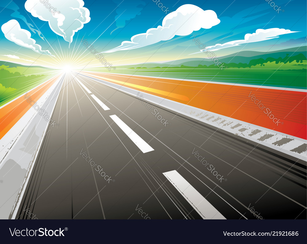 Morning at road Royalty Free Vector Image - VectorStock