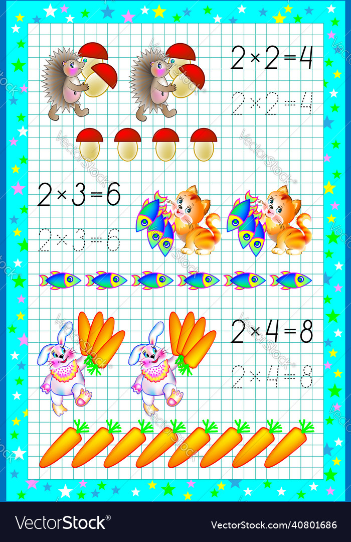 Page with exercises for children on a square Vector Image