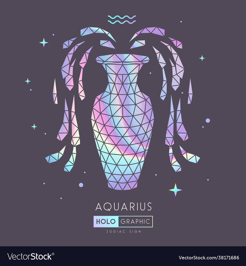 Polygon astrology aquarius zodiac sign vector image Polygon astrology aquarius zodiac sign