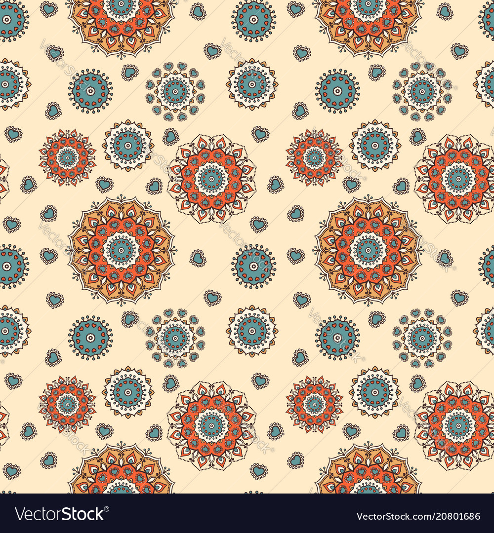 Seamless hand drawn mandala pattern for printing Vector Image