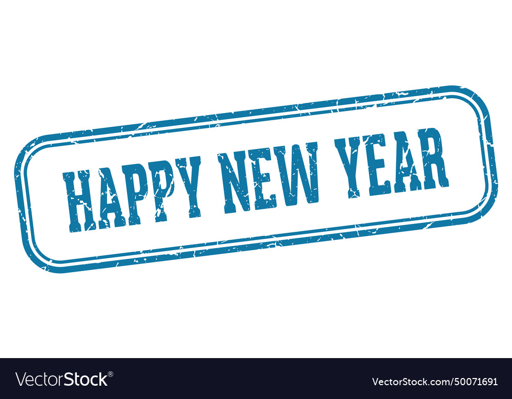Happy new year stamp happy new year rectangular Vector Image