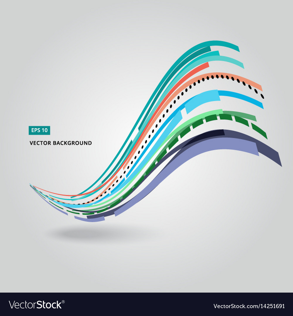Multi-color curve line abstraction Royalty Free Vector Image