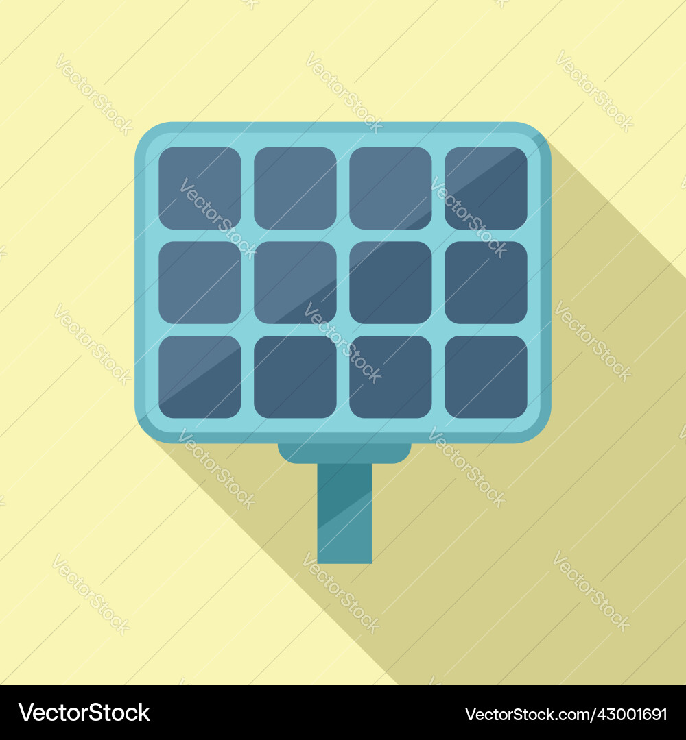 Solar panel icon flat save leaf Royalty Free Vector Image