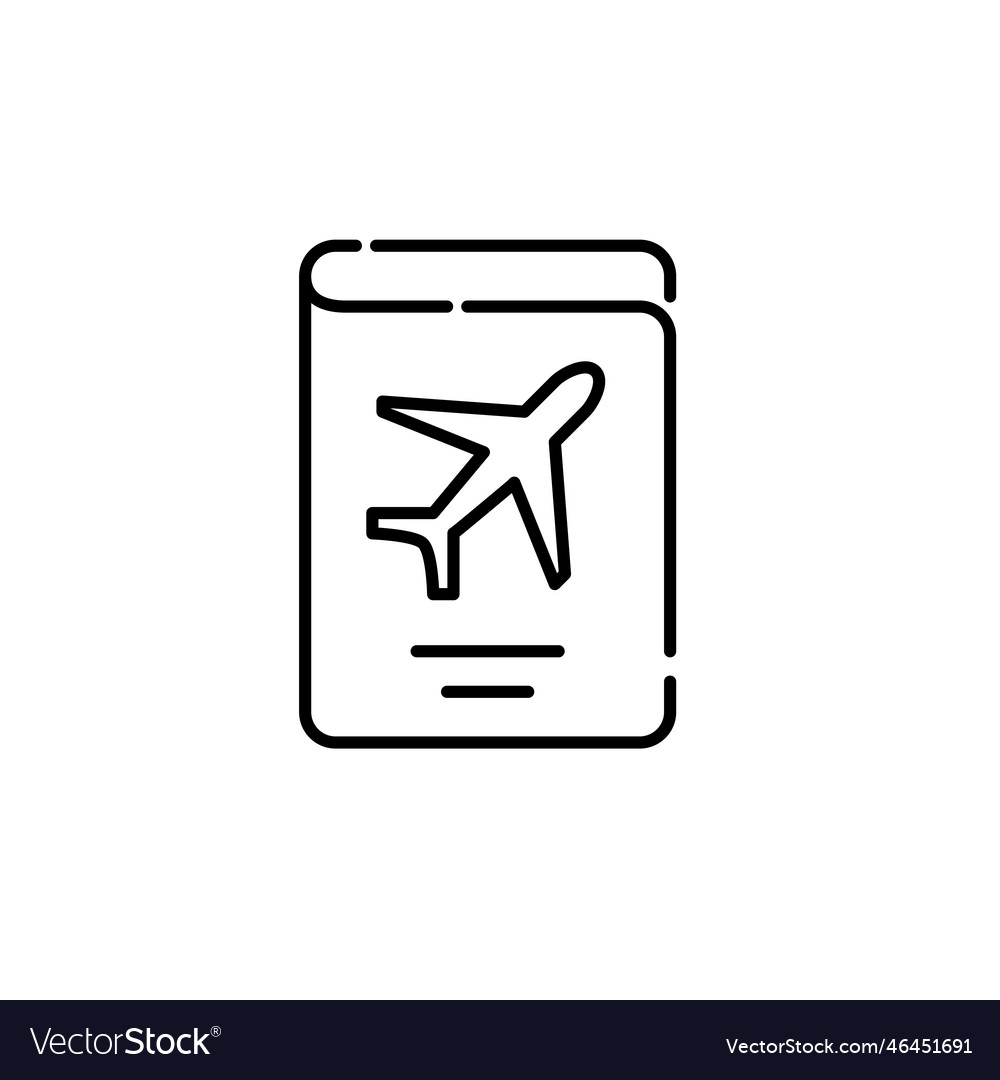 Travel passport with plane symbol pixel perfect Vector Image