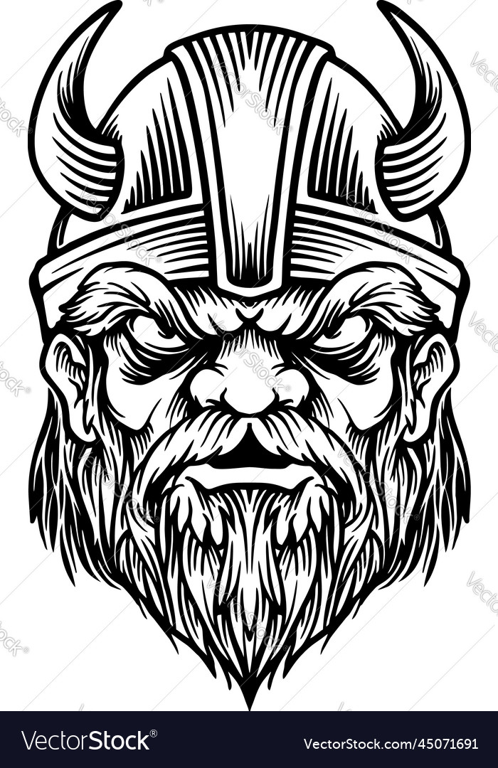 Viking troops with monochrome horned helmets Vector Image