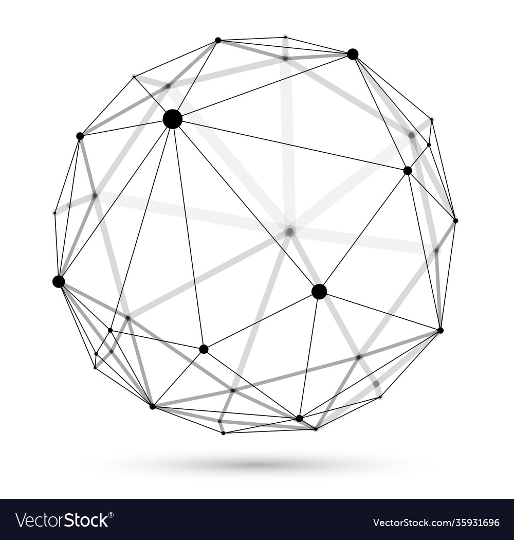 Dimensional lattice sphere abstraction 3d Vector Image