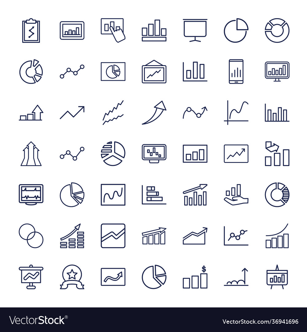 Graph icons Royalty Free Vector Image - VectorStock