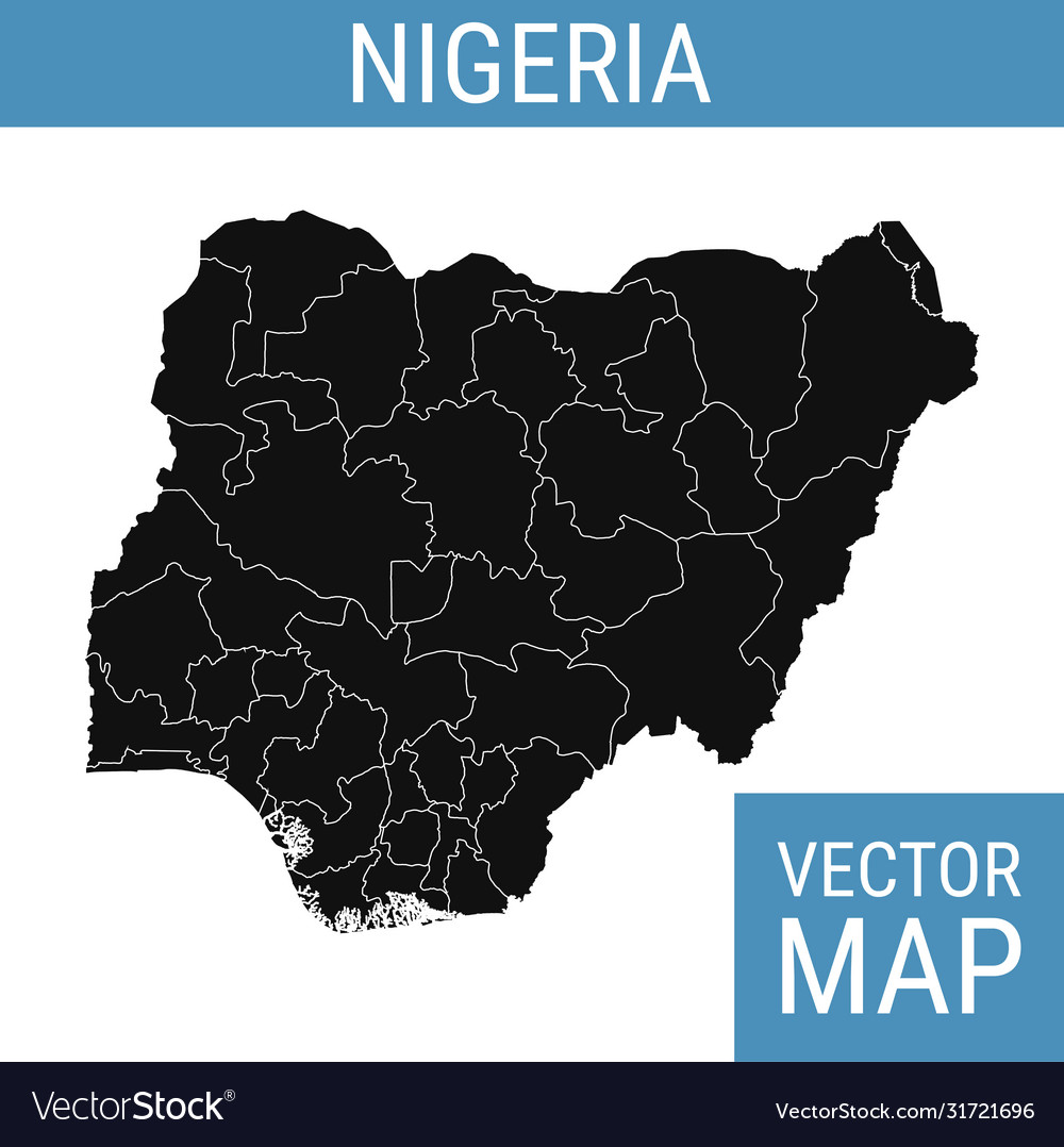 Nigeria Map With Title Royalty Free Vector Image