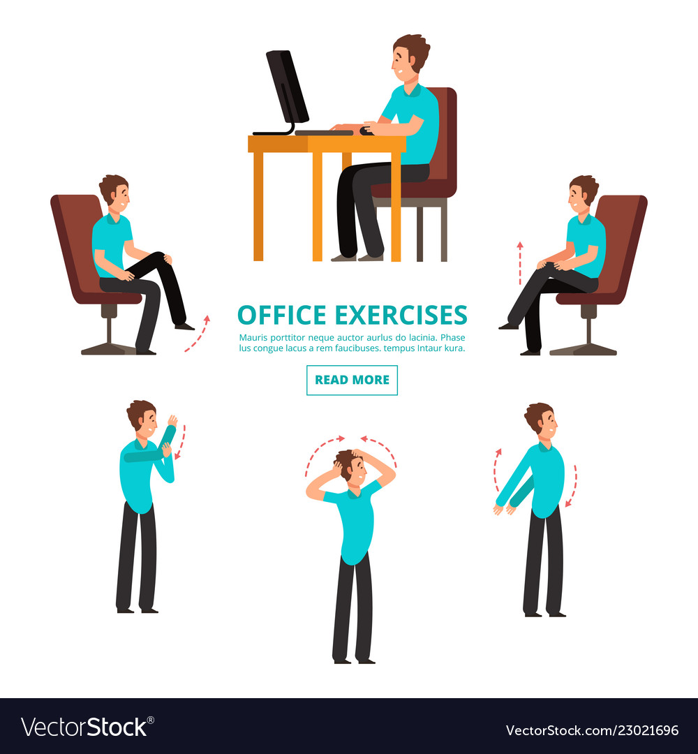 Office Exercises Info Set Royalty Free Vector Image