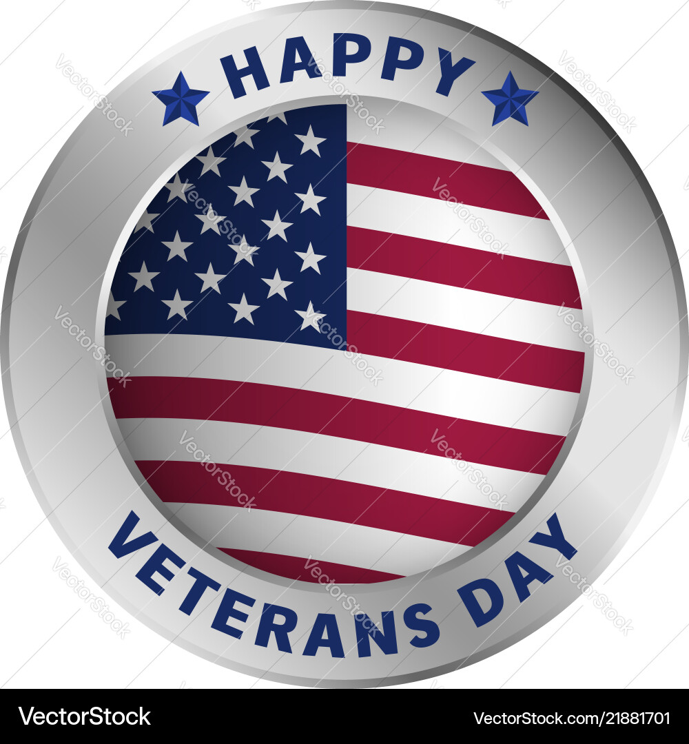 American veterans day logo realistic style Vector Image