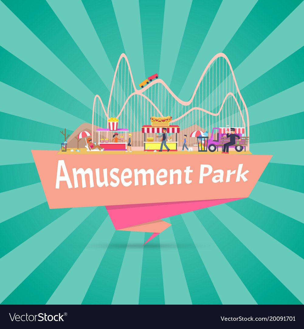 Amusement park banner title Royalty Free Vector Image