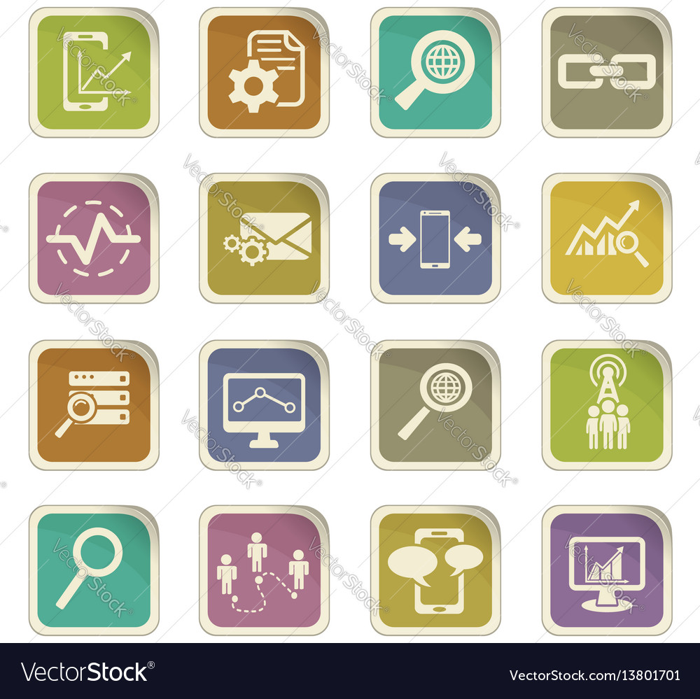 Data analytic icon set Royalty Free Vector Image