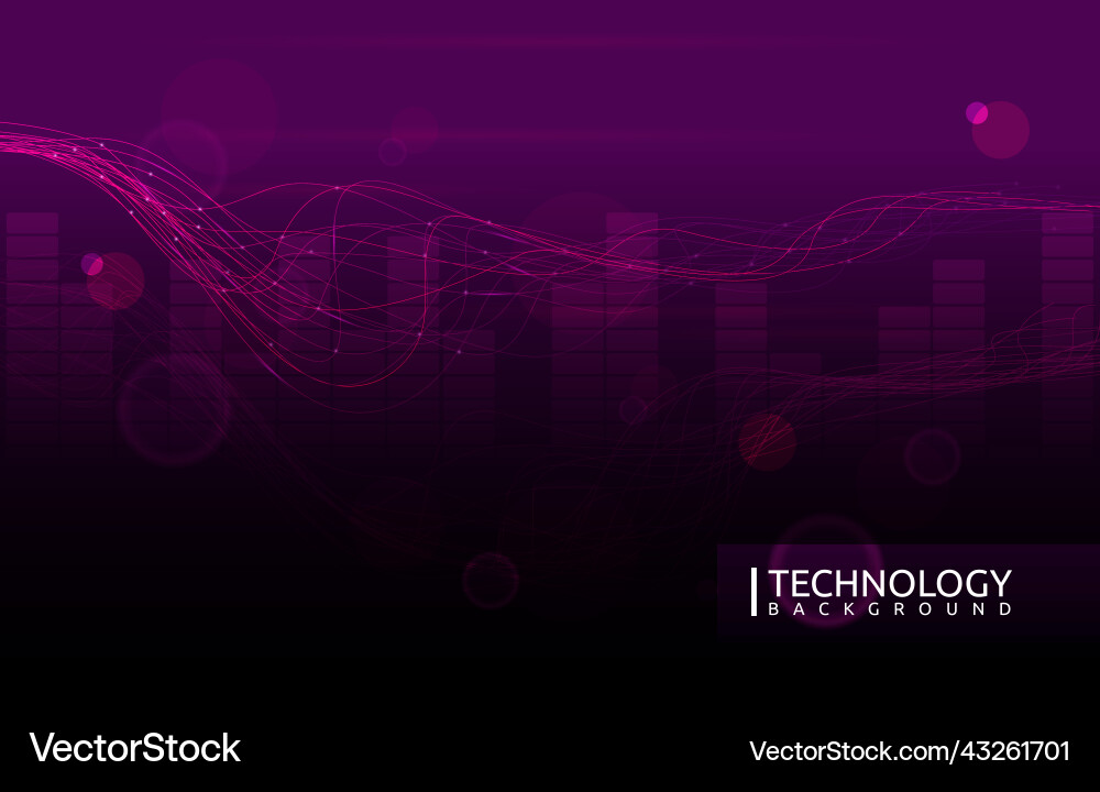 Futuristic wave wire abstract science technology Vector Image